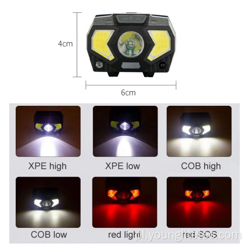 Rechargeable Wodoodporna Wędka 150LM Czujnik COB COB Reflektor